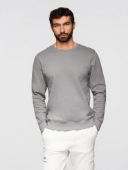 Bluza męska dresowa BASIC z okrągłym dekoltem OM-SSBN-0271 - - Rozmiar: M. Białe bluzy męskie Ombre Clothing, m, z aplikacjami, z bawełny, biznesowe, bez ramiączek, bez kaptura. W wyprzedaży za 118.99 zł.