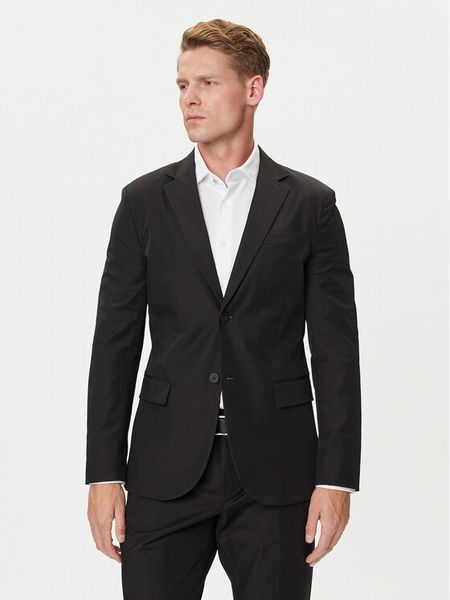 Guess Marynarka M4YN00 WG9Z2 Czarny Regular Fit. Czarne garnitury męskie Guess, m, z aplikacjami, z syntetyku, bez kołnierzyka, bez ramiączek. Za 419.99 zł.