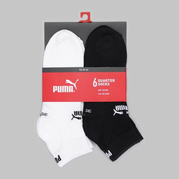 Puma Skarpety Elements Quarter 6-Pack 93875803. Białe skarpetki damskie Puma, bez wzorów, z bawełny. Za 90.84 zł.