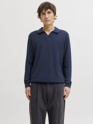 Jack & Jones sweter z dzianiny - JPRbluriley Mężczyźni Bawełna niebieski, M. Niebieskie swetry męskie Jack & Jones, m, bez wzorów, z bawełny, eleganckie, bez kołnierzyka, bez ramiączek. Za 169.95 zł.