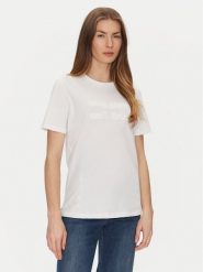 Elisabetta Franchi T-Shirt MA-002-51E2-V200 Biały Regular Fit. Białe t-shirty damskie Elisabetta Franchi, bez wzorów, z bawełny, bez kołnierzyka, bez ramiączek. Za 449.99 zł.