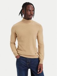KARL LAGERFELD Golf 655013 564303 Khaki Regular Fit. Brązowe swetry męskie KARL LAGERFELD, m, bez wzorów, z bawełny, bez kołnierzyka, bez ramiączek. Za 749.99 zł.