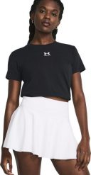 Koszulka damska Under Armour Rival Core SS czarna 1383648 001 XL. Czarne bluzki damskie Under Armour, xl, bez wzorów, bez kołnierzyka, bez ramiączek. Za 136.15 zł.