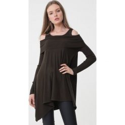 Ciemnozielony Sweter Noa. Zielone swetry nierozpinane damskie Born2be, na jesień, l, bez wzorów, bez kołnierzyka, bez ramiączek. Za 79.99 zł.