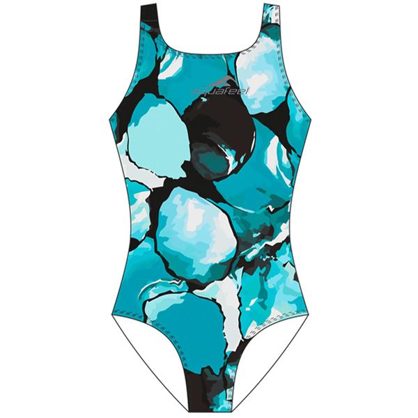 Stój damski Aquafeelback. Niebieskie stroje kąpielowe damskie AQUAFEEL, l, bez wzorów, z elastanu. Za 199.99 zł.