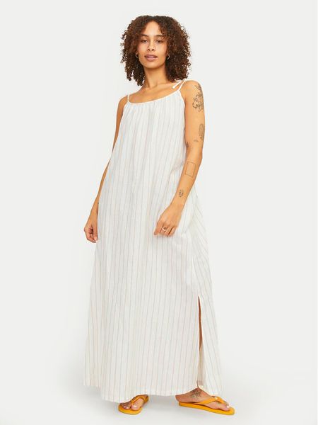 JJXX Sukienka letnia Karla 12249766 Biały Comfort Fit. Białe sukienki damskie JJXX, na lato, l, bez wzorów, z bawełny, bez kołnierzyka, bez ramiączek. Za 149.99 zł.