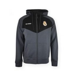 Nowoczesna bluza z kapturem Real Madryt. Czarne bluzy męskie REAL MADRID, bez wzorów, z kapturem, do piłki nożnej. W wyprzedaży za 298.41 zł.