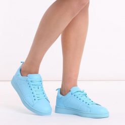 Niebieskie sportowe buty damskie Vices Q35-11. Niebieskie obuwie sportowe damskie vices, bez wzorów, ze skóry, bez zapięcia. Za 89.00 zł.