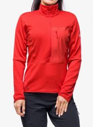 Bluza polarowa damska Berghaus MTN Arete LB HZ. Czerwone bluzy damskie Berghaus, xl, bez wzorów, z materiału, bez ramiączek, bez kaptura. Za 453.45 zł.