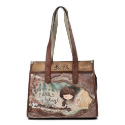 Brązowa Torebka Anekke Elegancka Duża Shoperka Damska. Brązowe shopperki damskie Anekke, bez wzorów, ze skóry ekologicznej, na ramię, duże, bez dodatków. Za 459.00 zł.
