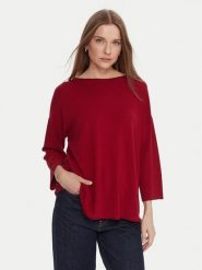 Kontatto Sweter 3M0801C Czerwony Regular Fit. Czerwone swetry nierozpinane damskie Kontatto, m, bez wzorów, z wiskozy, bez kołnierzyka, bez ramiączek. Za 269.99 zł.