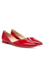 HÖGL Baleriny Basic 0-170014 Czerwony. Czerwone balerinki damskie HÖGL, bez wzorów, z lakierowanej skóry, bez obcasa, bez zapięcia. Za 449.99 zł.