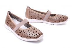 RIEKER REMONTE R7100-31 rose, baleriny damskie. Żółte balerinki damskie Rieker Remonte, na lato, w ażurowe wzory, z gumy, bez obcasa, bez zapięcia. Za 139.95 zł.