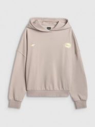 4F Bluza dresowa oversize z kapturem damska - szara S. Szare bluzy damskie 4F, s, bez wzorów, z dresówki, sportowe, bez ramiączek, z kapturem. Za 179.99 zł.
