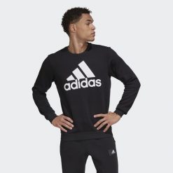Bluza Essentials Big Logo Rozmiar S Czarny - GK9074. Białe bluzy męskie Adidas, m, bez wzorów, z bawełny, sportowe, bez ramiączek, bez kaptura. Za 199.00 zł.