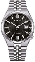 Zegarek Citizen Męski Tsuyosa czarna tarcza 40 mm (NK0020-55E). Czarne zegarki męskie CITIZEN, bez wzorów. Za 1,796.99 zł.