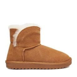 Śniegowce DeeZee. Brązowe śniegowce damskie DeeZee, bez zapięcia. Za 229.99 zł.
