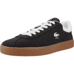 Tenisówki Lacoste Model Baseshot Kolor Czarny. Czarne trampki męskie Lacoste, bez wzorów, ze skóry, bez zapięcia. Za 455.20 zł.