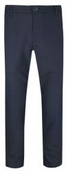 Eleganckie Męskie Spodnie - RIGON - Granat w Delikatną Kratkę. Eleganckie spodnie męskie Rigon, bez wzorów, z elastanu, eleganckie. Za 179.00 zł.
