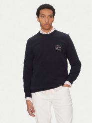 Tommy Hilfiger Bluza Stack MW0MW38673 Granatowy Regular Fit. Niebieskie bluzy męskie Tommy Hilfiger, m, bez wzorów, z bawełny, bez ramiączek, bez kaptura. Za 259.99 zł.