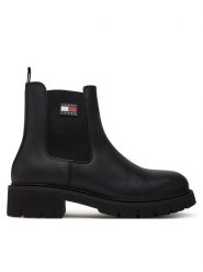 Tommy Jeans Sztyblety Tjw Chelsea Leather Boot EN0EN02825 Czarny. Czarne botki damskie Tommy Jeans, bez wzorów, z jeansu, bez obcasa, na płaskiej podeszwie, bez zapięcia. Za 489.99 zł.