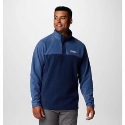 Bluza polarowa męska Columbia Steens Mountain Half Snap II. Niebieskie bluzy sportowe męskie Columbia, na jesień, m, bez wzorów, z polaru, bez kaptura, narciarskie. Za 134.99 zł.