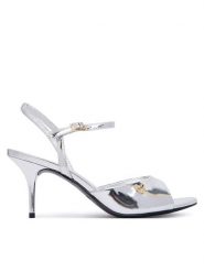 LOVE MOSCHINO Sandały JA16107G0OJE090B Srebrny. Szare sandały damskie Love Moschino, bez wzorów, ze skóry, bez obcasa, na szpilce, bez zapięcia. Za 929.99 zł.