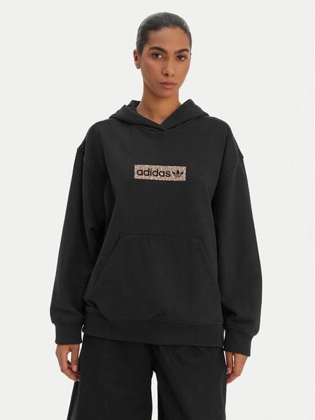 Adidas Bluza KD2823 Czarny Oversize. Czarne bluzy damskie Adidas, s, bez wzorów, z bawełny, bez ramiączek, bez kaptura. Za 198.99 zł.