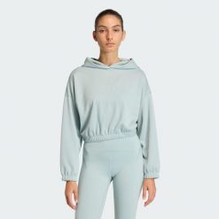 Bluza Yoga Cover-Up. Zielone bluzy damskie Adidas, s, bez wzorów, bez ramiączek, bez kaptura. Za 259.00 zł.