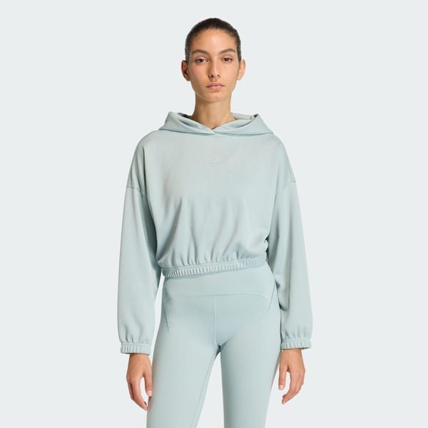 Bluza Yoga Cover-Up. Czarne bluzy damskie Adidas, l, bez wzorów, z materiału, bez ramiączek, bez kaptura. Za 259.00 zł.