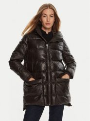 Serge Pariente Płaszcz zimowy Warm Brązowy Regular Fit. Brązowe kurtki damskie Serge Pariente, na zimę, l, bez wzorów, ze skóry, bez kołnierzyka, bez kaptura. Za 1,299.00 zł.