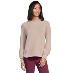 Bluza dresowa sportowa damska Skechluxe Elevate Crewneck. Brązowe bluzy damskie Skechers, bez wzorów, z dresówki, sportowe, bez ramiączek, bez kaptura. Za 229.99 zł.