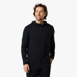 Sweter turystyka męski Swedemount Ultra Light Tech Midlayer Hood szybkoschnący. Czarne swetry męskie SWEDEMOUNT, m, bez wzorów, z materiału, bez kołnierzyka, bez ramiączek. Za 224.99 zł.
