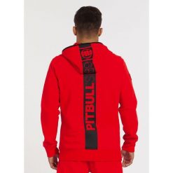 Bluza męska Pitbull rozpinana z kapturem Hermes. Czerwone bluzy męskie PITBULL, m, bez wzorów, sportowe, bez ramiączek, z kapturem. Za 299.00 zł.