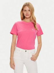 Guess T-Shirt V4YI09 J1314 Różowy Regular Fit. Czerwone t-shirty damskie Guess, xxs, z aplikacjami, z bawełny, bez kołnierzyka, bez ramiączek. Za 99.99 zł.