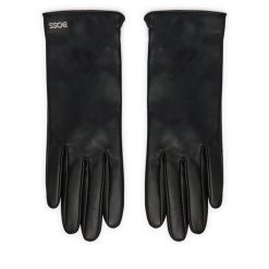 Rękawiczki Damskie BOSS. Czarne rękawiczki damskie Boss, bez wzorów. Za 399.99 zł.