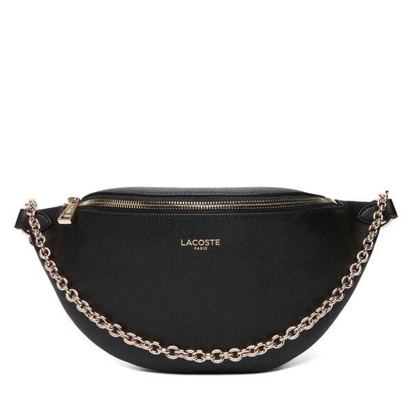 Torebka Lacoste. Czarne listonoszki damskie Lacoste, bez wzorów, bez dodatków. Za 569.99 zł.