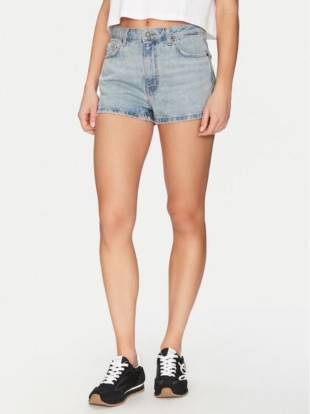 Guess Szorty jeansowe W5GD0Y D5O14 Niebieski Regular Fit. Niebieskie szorty damskie Guess, z aplikacjami, z bawełny. Za 179.99 zł.