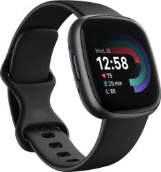 Smartwatch Fitbit Versa 4 Czarny (FB523BKBK). Czarne zegarki smartwatch FitBit, bez wzorów. Za 688.94 zł.