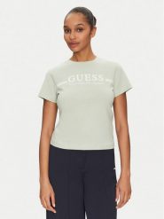 Guess T-Shirt V5GI03 I3Z14 Zielony Regular Fit. Zielone t-shirty damskie Guess, l, z aplikacjami, z bawełny, bez kołnierzyka, bez ramiączek. Za 89.99 zł.
