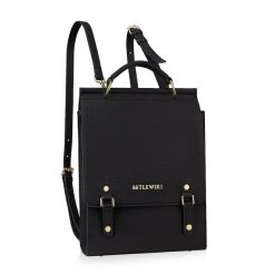 Plecak damski ekoskóra REESE czarny. Czarne plecaki damskie bez wzorów, ze skóry ekologicznej, eleganckie. Za 199.99 zł.