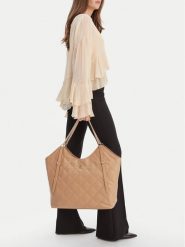 Badura Torebka CEO-KAJI-LDA8613 Beżowy. Brązowe shopperki damskie Badura, bez wzorów, z materiału, bez dodatków. Za 299.99 zł.