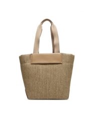 Calvin Klein Torebka Ck Raffia Medium Shopper K60K613174 Brązowy. Brązowe torebki do ręki damskie Calvin Klein, bez wzorów, z tworzywa sztucznego, bez dodatków. Za 339.99 zł.