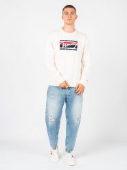 Tommy Jeans Sweter | DM0DM13045 | Mężczyzna | Biały. Białe swetry męskie Tommy Hilfiger, m, bez wzorów, z dzianiny, bez kołnierzyka, bez ramiączek. W wyprzedaży za 279.00 zł.