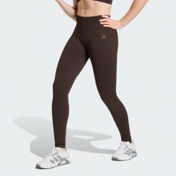 Legginsy Workout Essentials Knit Scrunch 7/8. Brązowe legginsy damskie Adidas, bez wzorów, z dzianiny. Za 203.15 zł.