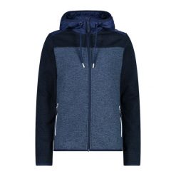 Bluza damska z kapturem CMP. Niebieskie bluzy damskie CMP, bez wzorów, sportowe, bez ramiączek, z kapturem. Za 323.50 zł.
