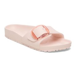 Męskie sandały Birkenstock Madrid Big Buckle EVA różowe wąskie 1029632. Czerwone sandały męskie Birkenstock, na lato, bez wzorów, z materiału, klasyczne, bez zapięcia. Za 209.00 zł.