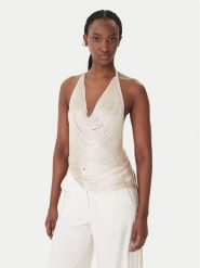 Patrizia Pepe Top 8F0113/J406-W409 Beżowy Regular Fit. Brązowe topy damskie Patrizia Pepe, bez wzorów, z wiskozy, bez kołnierzyka, bez ramiączek. Za 779.99 zł.