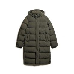 Długa kurtka z kapturem Superdry. Zielone kurtki męskie Superdry, na zimę, m, bez wzorów, z puchu, z kapturem. Za 851.75 zł.