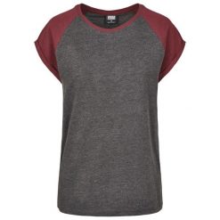 T-shirt Damski Kontrastowy Raglanowy. Brązowe t-shirty damskie Urban Classics, xl, bez wzorów, sportowe, bez kołnierzyka, bez ramiączek. Za 67.99 zł.
